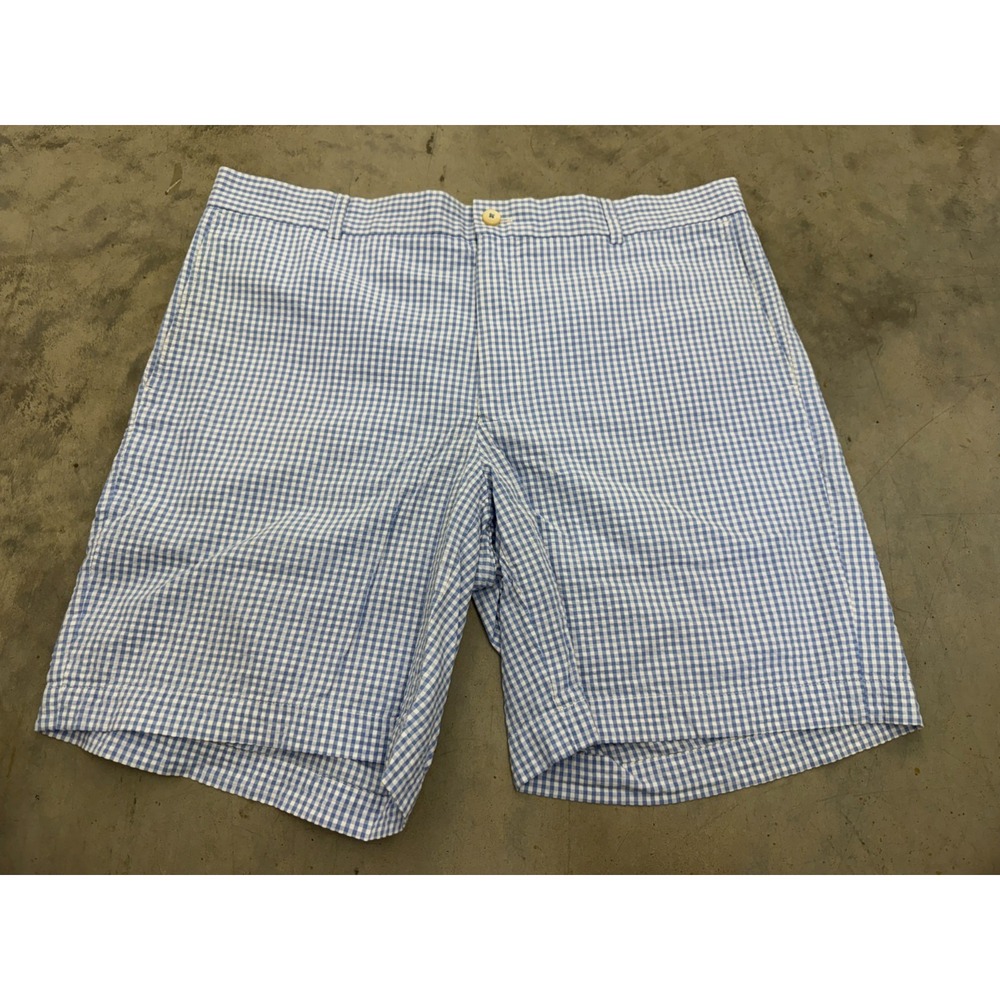 Southern Tide Skipjack Shorts Mens 38 Blue White Gingham 100% Cotton Preppy Golf